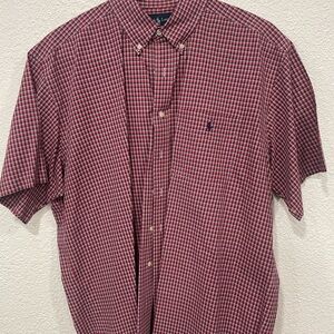 Ralph Lauren Blake Men's XL Red/blue Gingham Short Sleeves Button Shirt